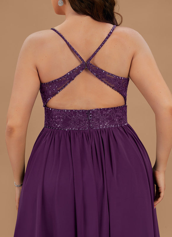 Robe Demoiselle D'Honneur Violet Éclatant - gallery 7