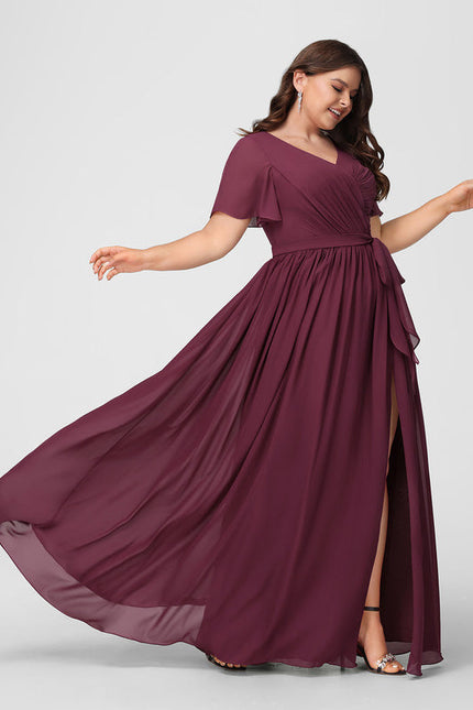 Robe Demoiselle D'Honneur Mousseline Beige - gallery 8