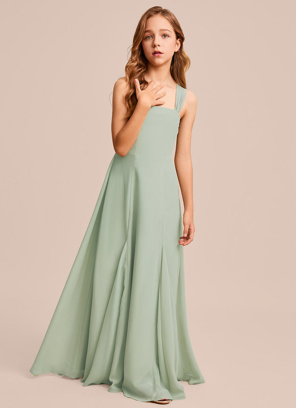 Robe Demoiselle D'Honneur Mousseline Ciel - gallery 2