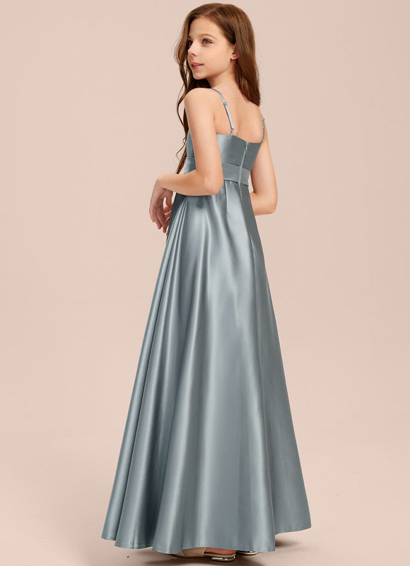 Robe Demoiselle D'Honneur Satin Aqua - gallery 1