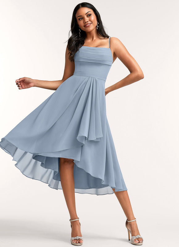 Robe Demoiselle D'Honneur Fluide Ciel Doux