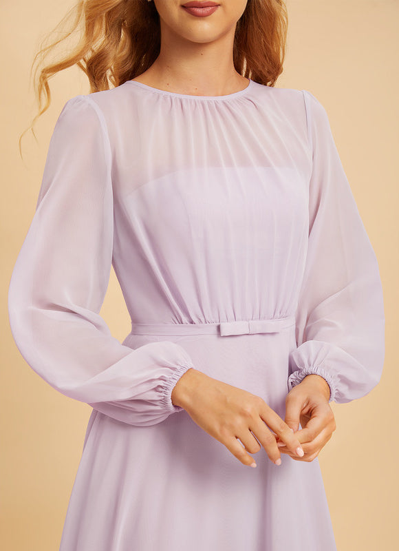 Robe Demoiselle D'Honneur Mousseline Lila - gallery 3