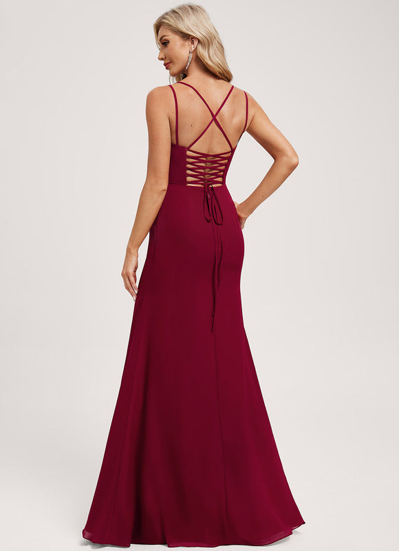 Robe Demoiselle D'Honneur Col Carré Ébène - gallery 4