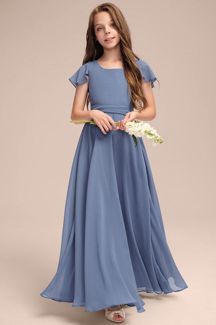 Robe Demoiselle D'Honneur Mousseline Ciel