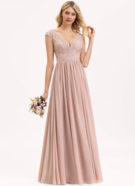 Robe Demoiselle D'Honneur Fluide Rose Pâle