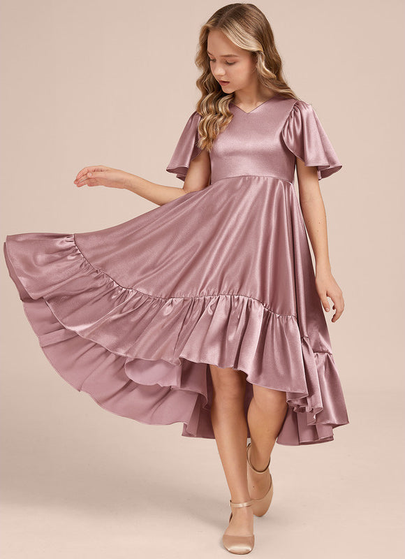 Robe Demoiselle D'Honneur Satin Ciel Ajustée - gallery 3