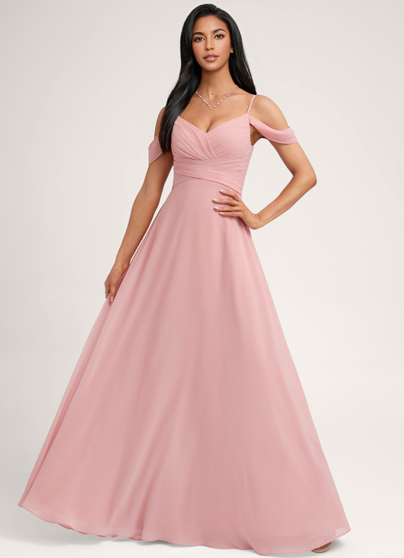 Robe Demoiselle D'Honneur Fluide Beige - gallery 1