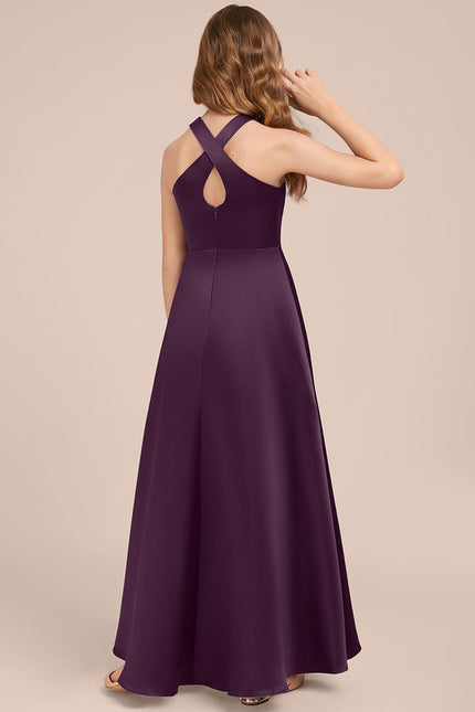 Robe Demoiselle D'Honneur Évasée Prune - gallery 2