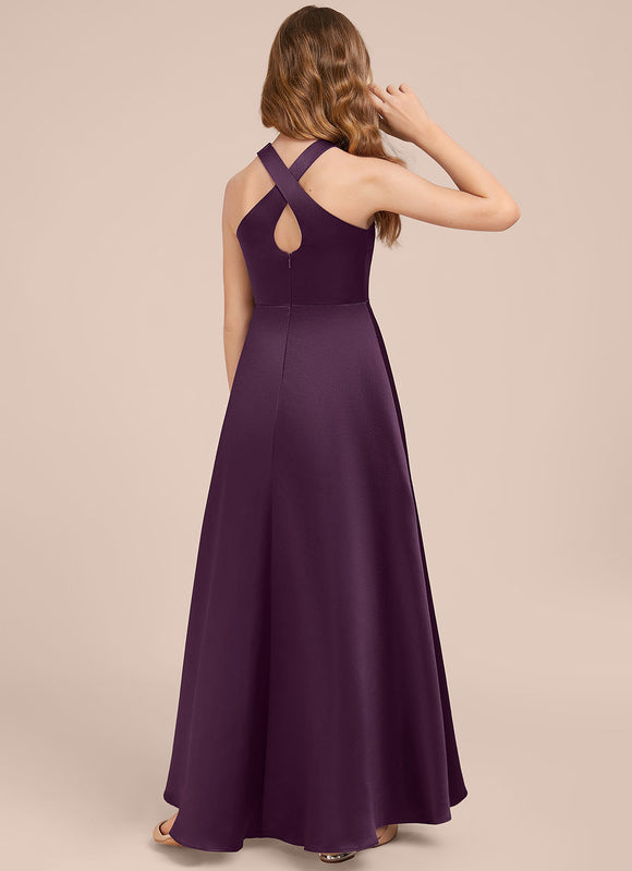 Robe Demoiselle D'Honneur Évasée Prune - gallery 2