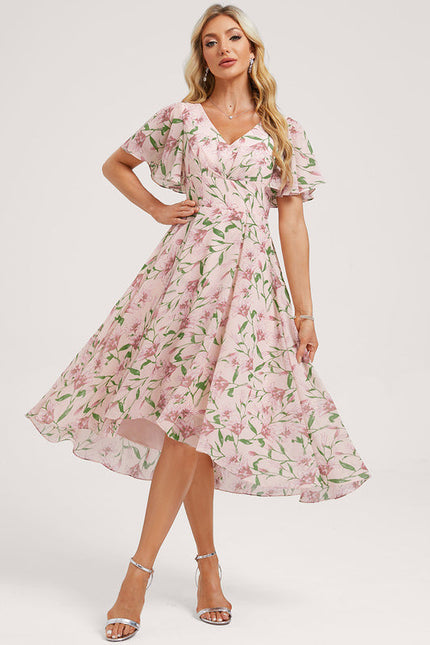 Robe Demoiselle D'Honneur Asymétrique Fluide