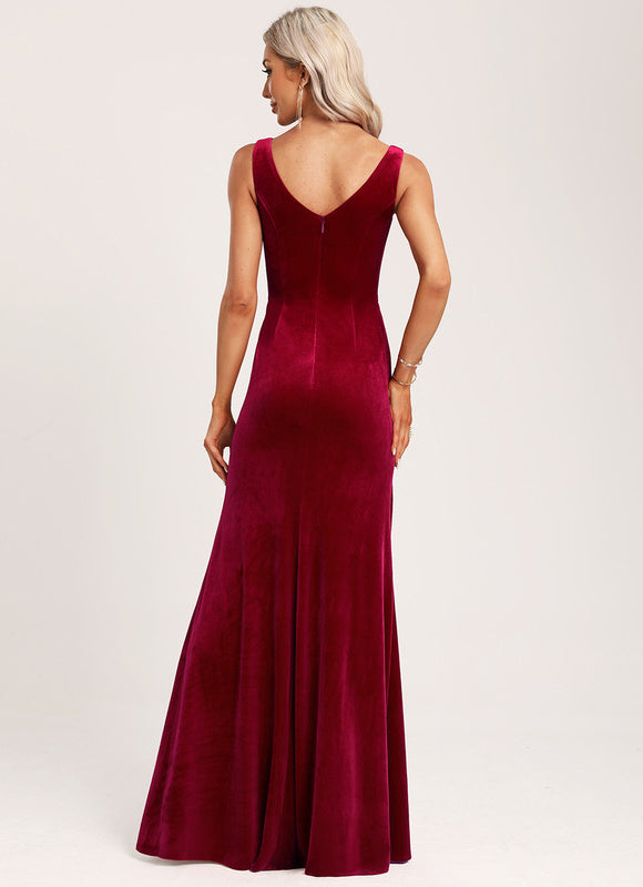 Robe Demoiselle D'Honneur Velours Rubis - gallery 4