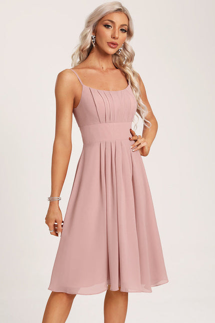 Robe Rose Courte Demoiselle D'Honneur - gallery 3