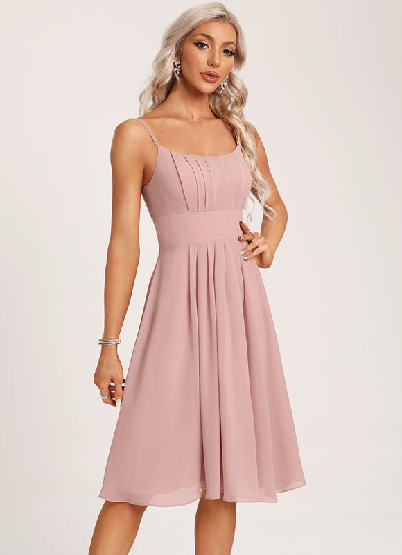 Robe Rose Courte Demoiselle D'Honneur - gallery 3