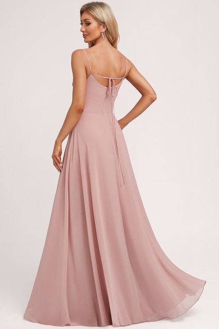 Robe Demoiselle D'Honneur Col Carré Flottante - gallery 1