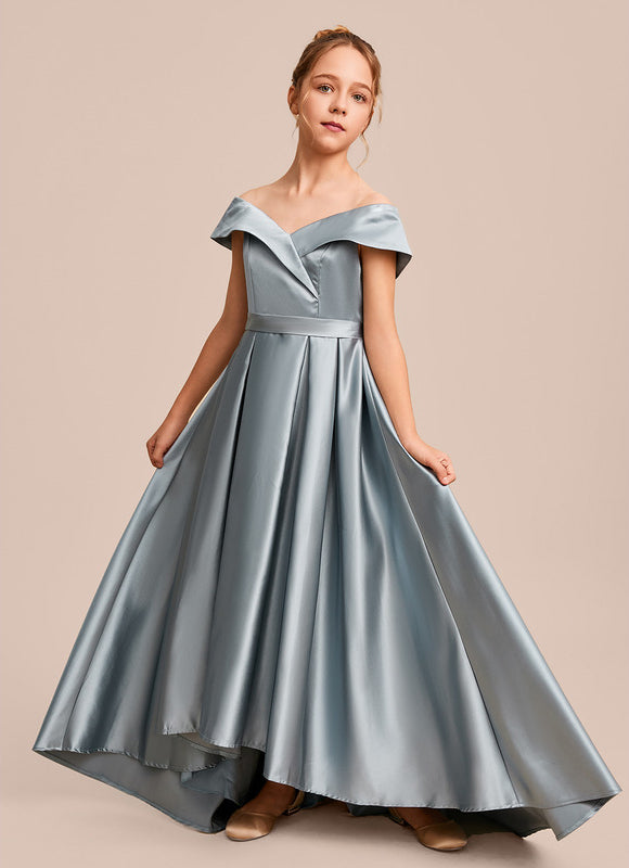 Robe Demoiselle D'Honneur Satinée Céleste - gallery 2