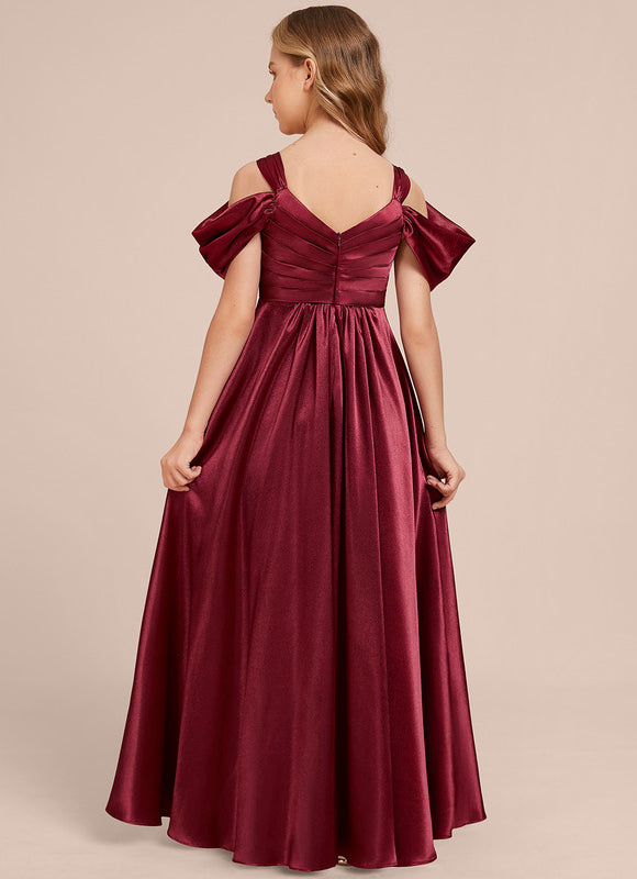 Robe Demoiselle D'Honneur Satin Bordeaux - gallery 4