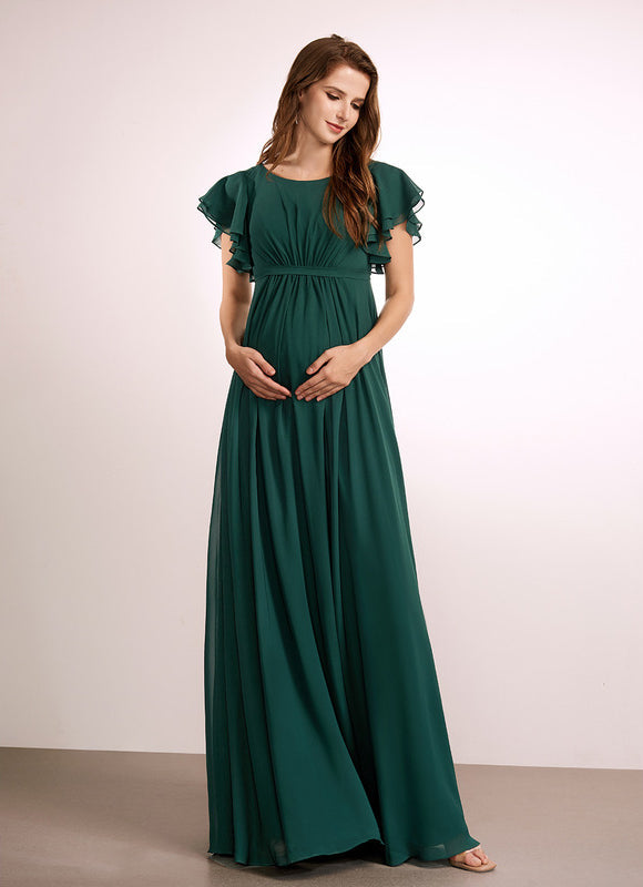 Robe Demoiselle D'Honneur Élégante Verte - gallery 3