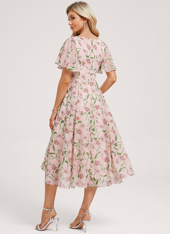 Robe Demoiselle D'Honneur Asymétrique Fluide - gallery 3