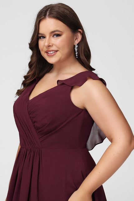 Robe Demoiselle D'Honneur Asymétrique Fluide - gallery 8