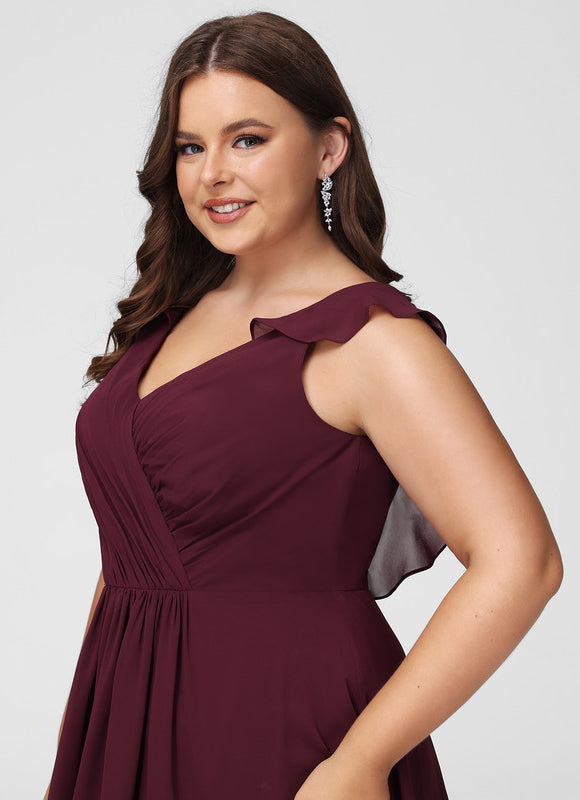 Robe Demoiselle D'Honneur Asymétrique Fluide - gallery 8