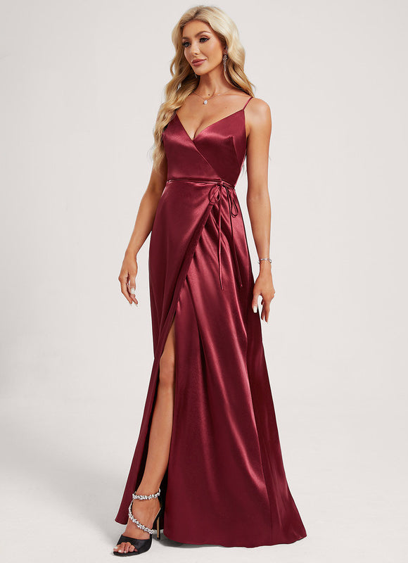 Robe Longue Satin Demoiselle D'Honneur - gallery 1