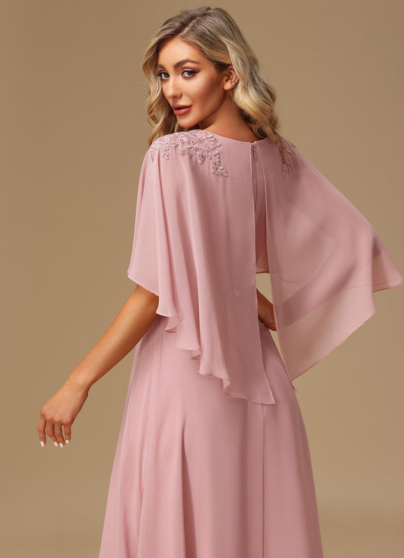 Robe Demoiselle D'Honneur Fluide Rose Pâle - gallery 1