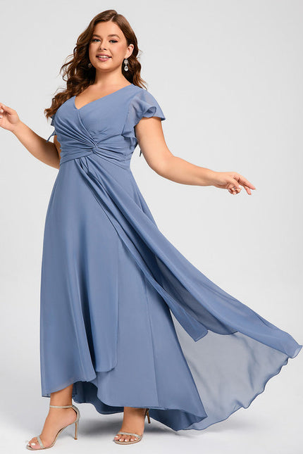 Robe Demoiselle D'Honneur Asymétrique Fluide - gallery 6