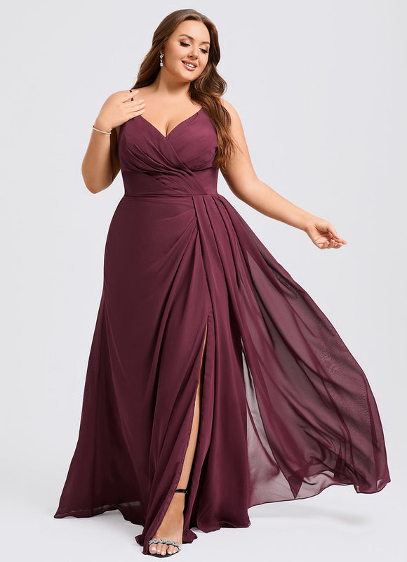 Robe Demoiselle D'Honneur À Volants Rose Pâle - gallery 7