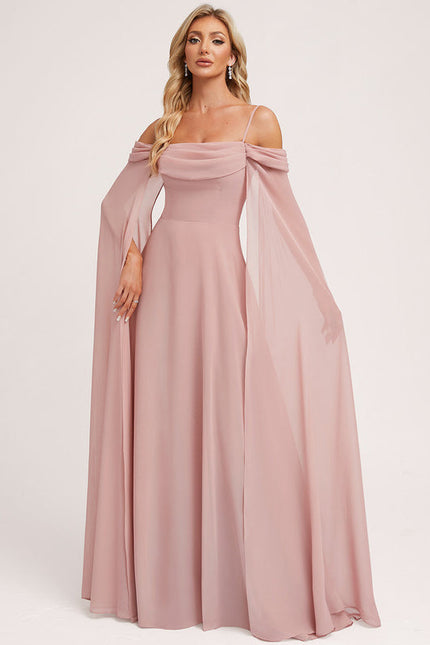 Robe Demoiselle D'Honneur Col Carré Flottante - gallery 2