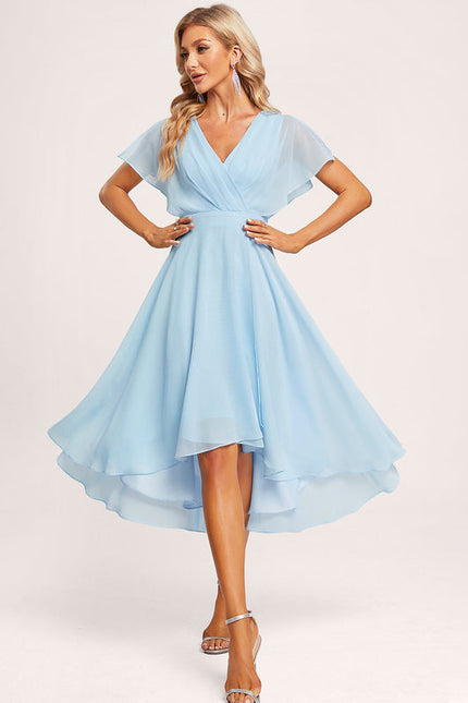 Robe Demoiselle D'Honneur Asymétrique Fluide