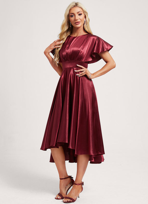 Robe Demoiselle D'Honneur Satinée Flamboyante - gallery 2