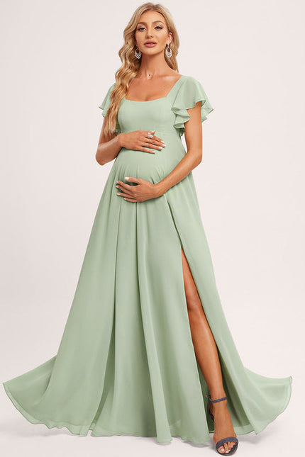 Robe Demoiselle D'Honneur Élégante Verte - gallery 4