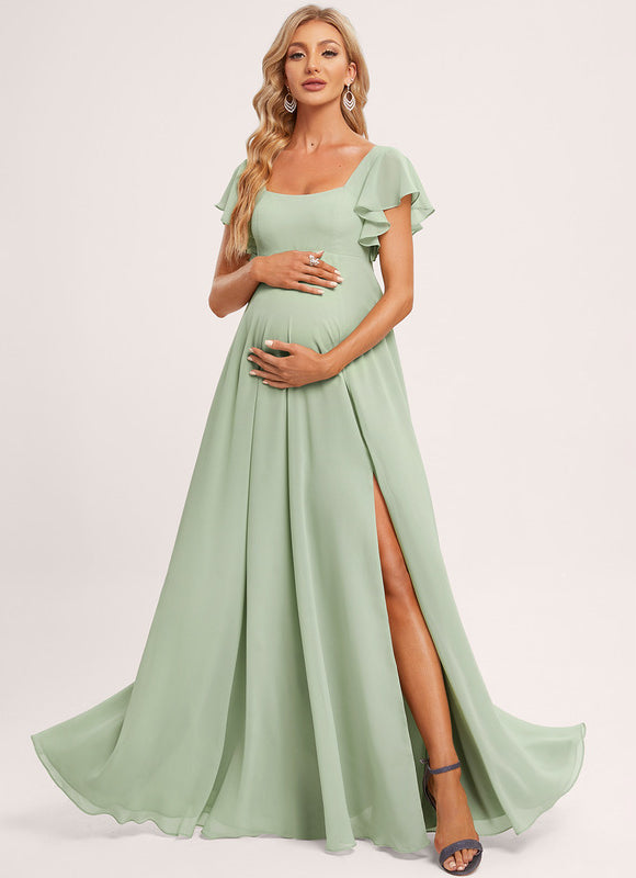 Robe Demoiselle D'Honneur Élégante Verte - gallery 4