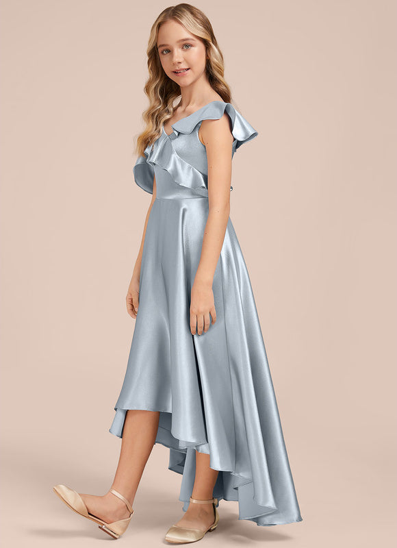 Robe Demoiselle D'Honneur Fluide À Volants - gallery 2