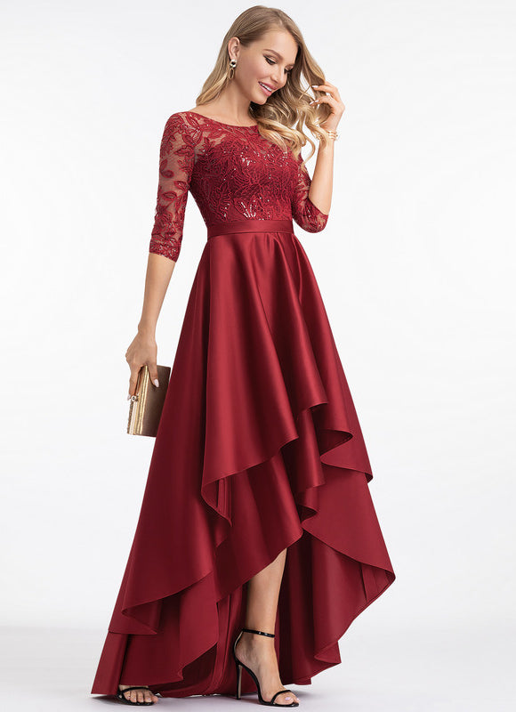 Robe Demoiselle D'Honneur Bordeaux Dentelle