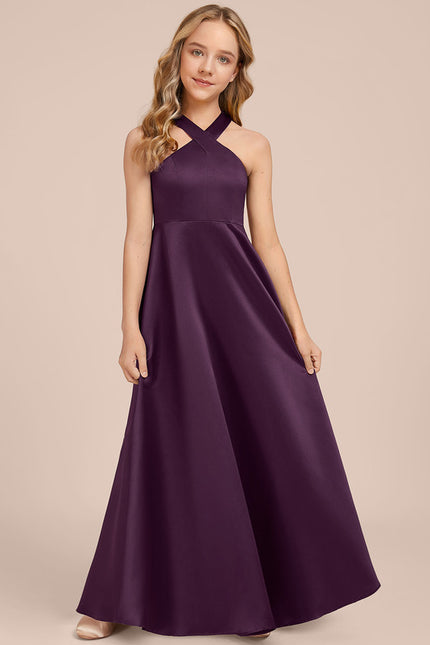 Robe Demoiselle D'Honneur Évasée Prune - gallery 1