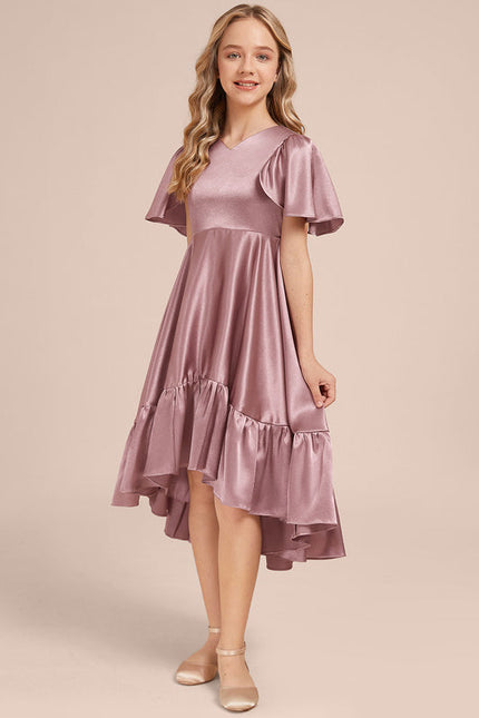 Robe Demoiselle D'Honneur Satin Ciel Ajustée