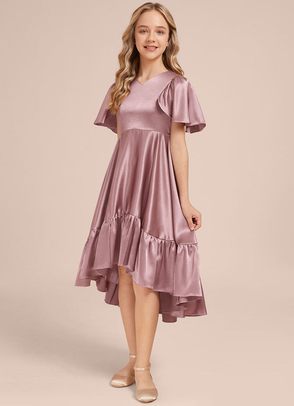 Robe Demoiselle D'Honneur Satin Ciel Ajustée