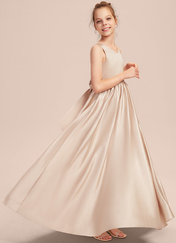 Robe Demoiselle D'Honneur Satinée Lilas - gallery 7