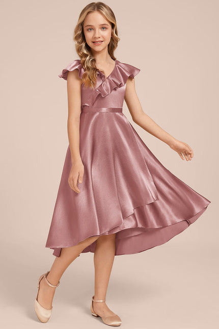 Robe Demoiselle D'Honneur Satin Ciel Ajustée - gallery 3