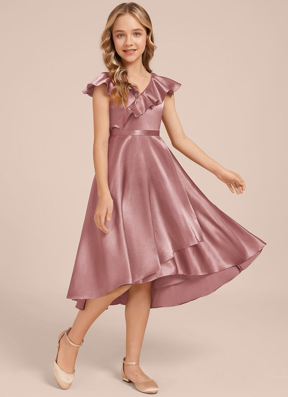 Robe Demoiselle D'Honneur Satin Ciel Ajustée - gallery 3