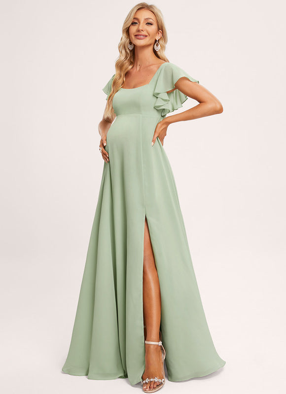 Robe Demoiselle D'Honneur Élégante Verte - gallery 2