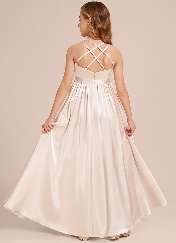 Robe Demoiselle D'Honneur Satin Émeraude Chic - gallery 2