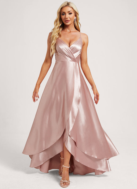 Robe Demoiselle D'Honneur En Satin - gallery 2