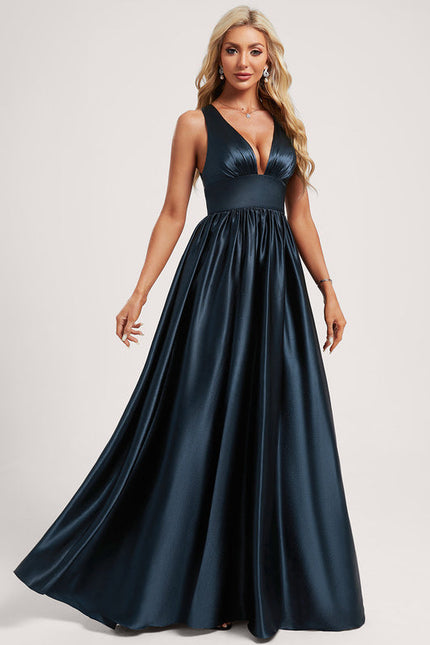 Robe Longue Satin Demoiselle D'Honneur - gallery 2