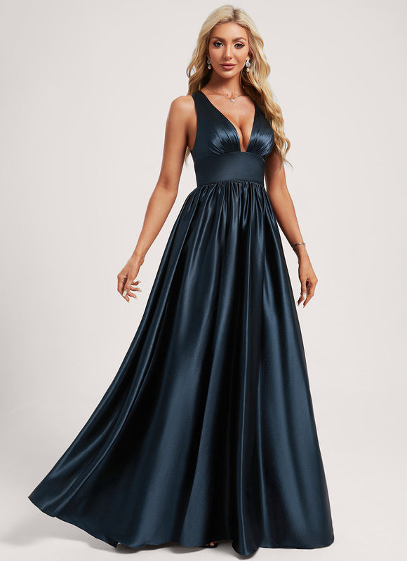 Robe Longue Satin Demoiselle D'Honneur - gallery 2
