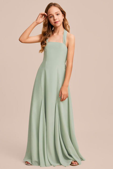 Robe Demoiselle D'Honneur Mousseline Ciel