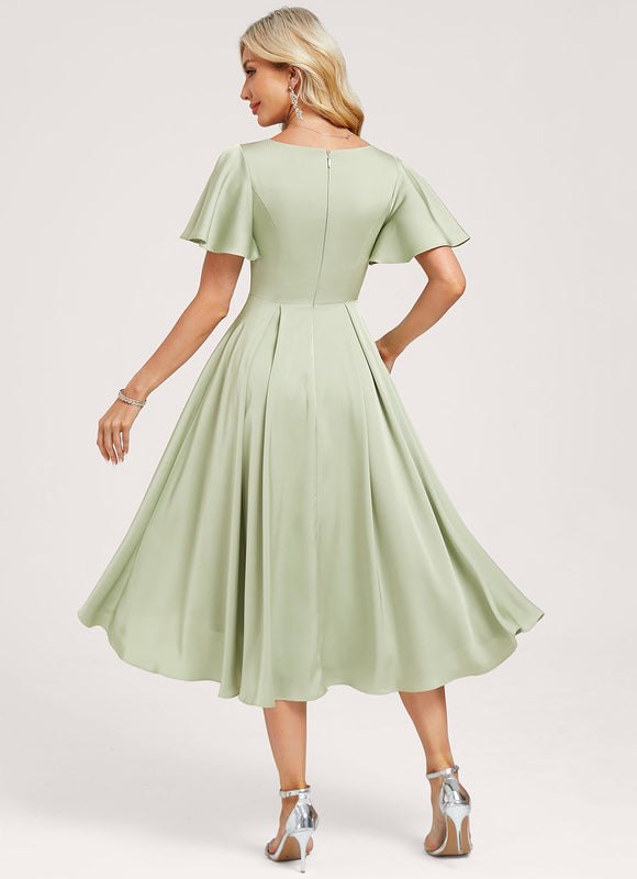 Robe Demoiselle D'Honneur Éclat Vert Doux - gallery 5