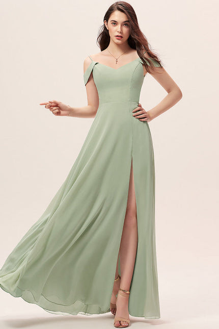 Robe Demoiselle D'Honneur Mousseline Beige - gallery 3