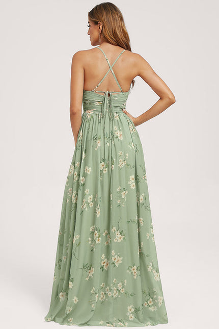 Robe Demoiselle D'Honneur Mousseline Beige - gallery 5